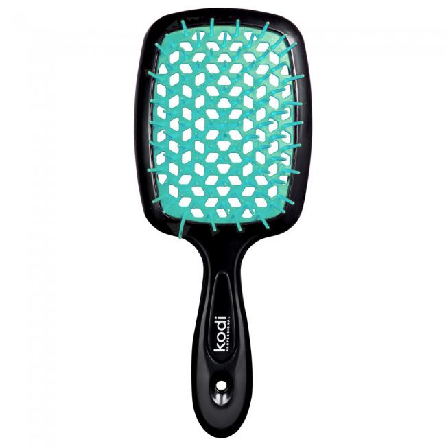  Soft Touch Hairbrush Black/Aqua